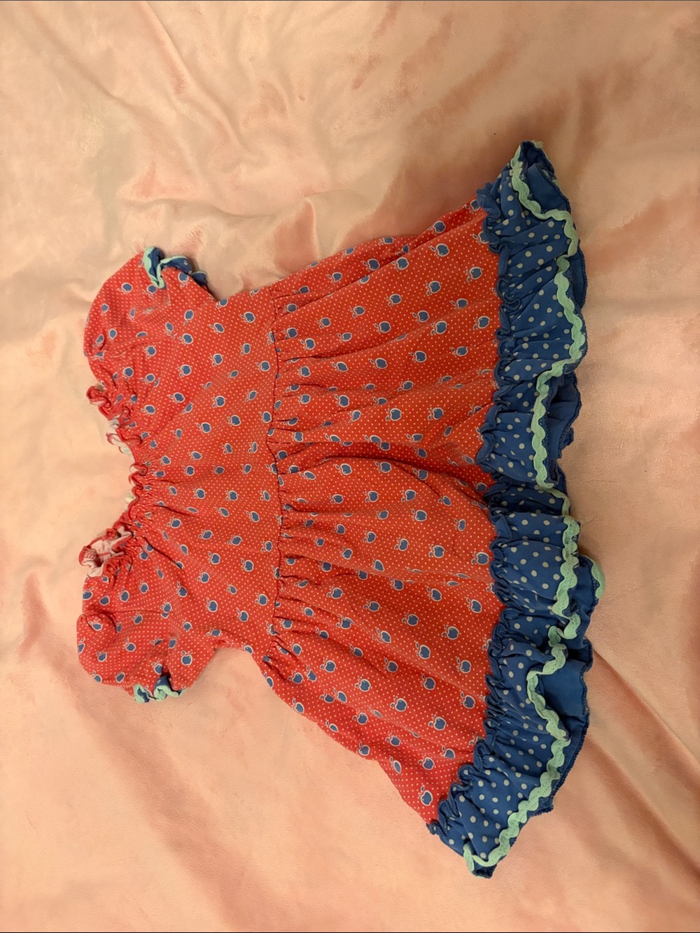 Matilda Jane Red and Blue Ruffle Top